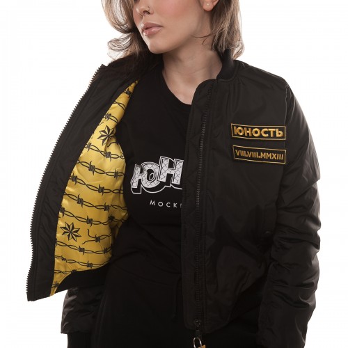 Куртка-бомбер женская ЮНОСТЬ™ «СМП» - лого, 150г